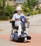 woman on mobility scooter