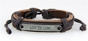 words god is love written on wristband